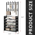 Zapatero de 5 niveles, 80 cm de ancho, estante de almacenamiento para entrada, ahorra espacio, soporte para ropa, sombreros y zapatos, organizador de pasillo DIY para sala de estar