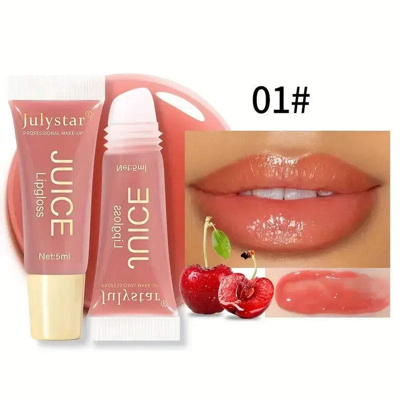 Aceite labial en gel transparente como el agua, bálsamo labial hidratante y suavizante. Reduce las líneas de los labios. Brillo labial con efecto de labios brillantes y aroma a frutas.