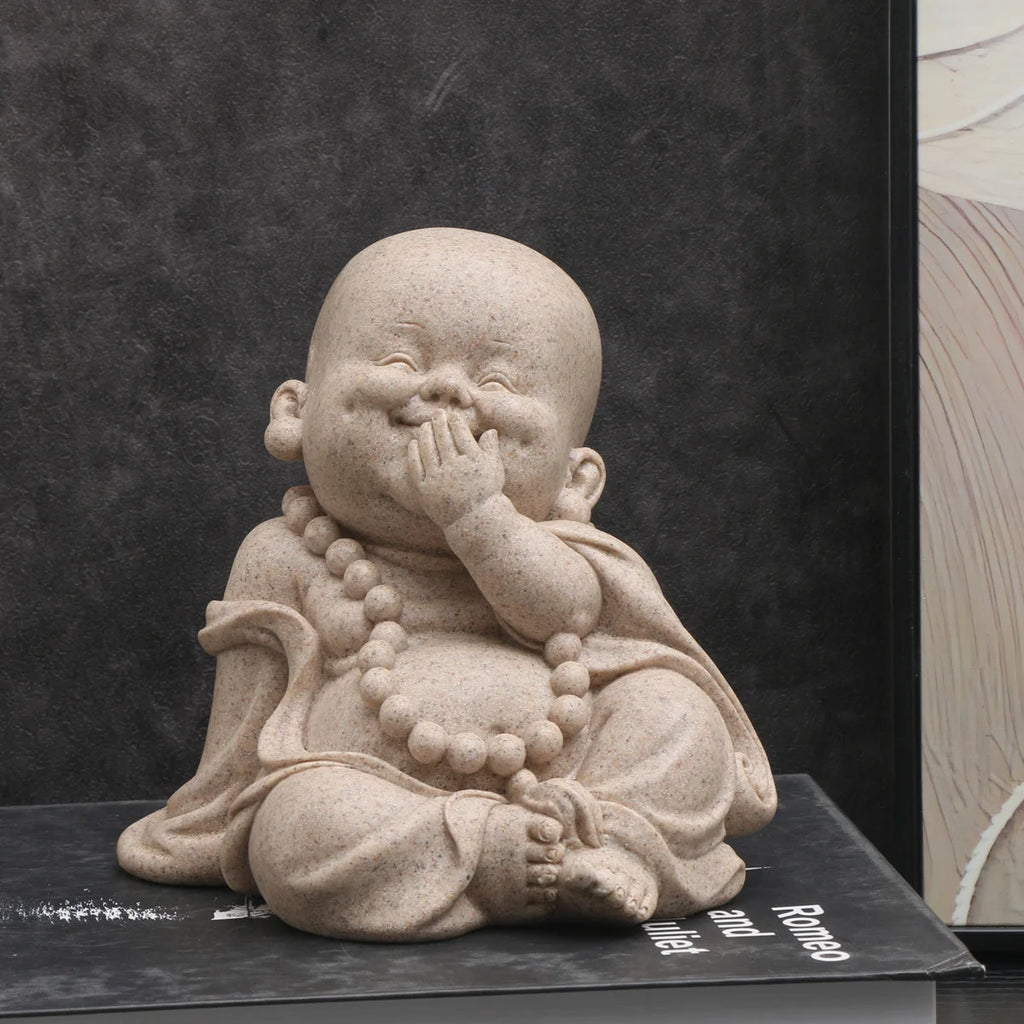 Figura de monje de inspiración zen: encantadoras figuras de resina para la decoración de micro paisajes.