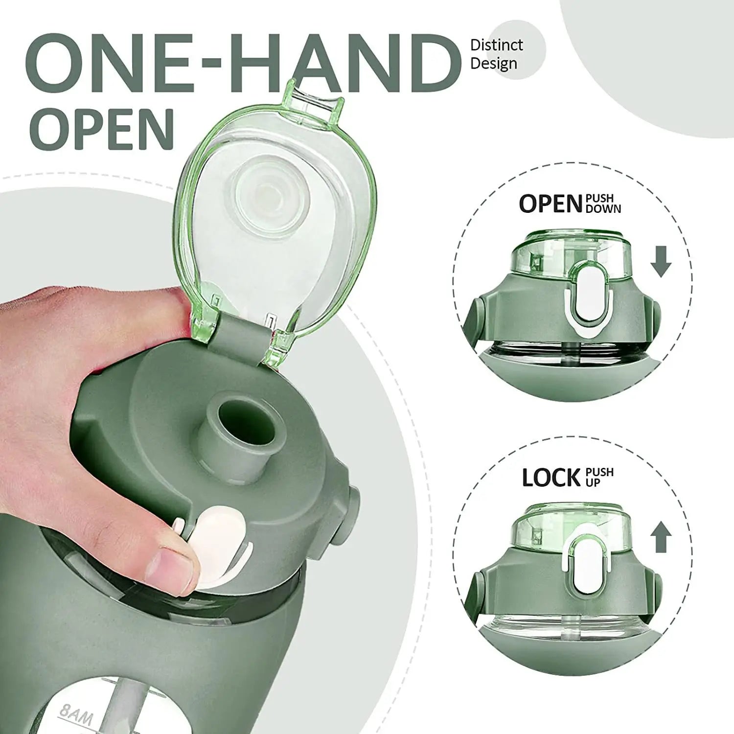 Botella de vidrio nueva de 946 ml/1656 ml/1892 ml (modelo 2024) con funda de silicona para pajita y marcador de tiempo. Ideal para camping, hogar, oficina y gimnasio.