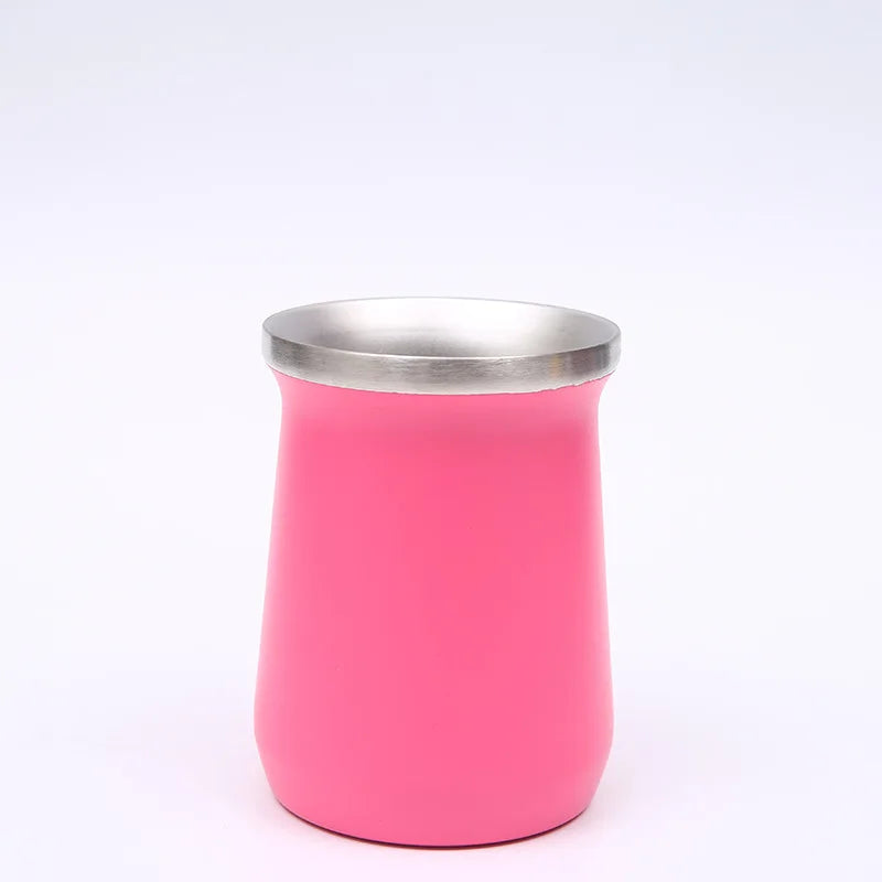 Mate de doble pared con diseño creativo de Sudamérica, termo de 240 ml (8 oz) para  mate.