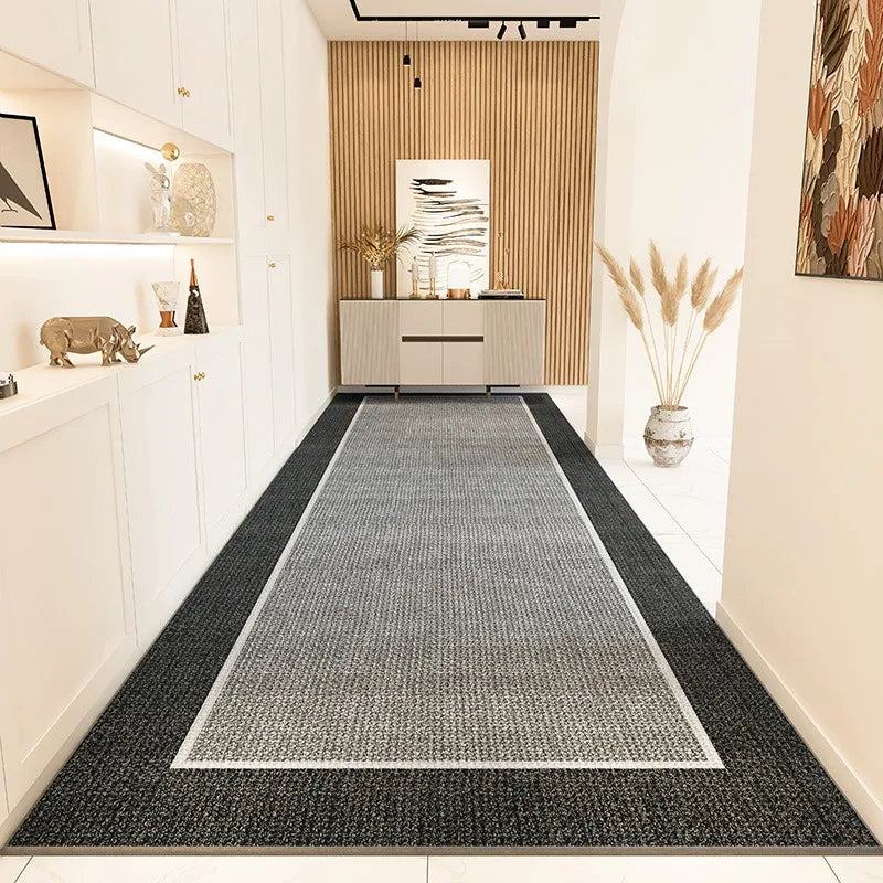 Alfombra para pasillo, a prueba de polvo y resistente al desgaste, alfombra de entrada, alfombra grande y larga de color liso para decoración del hogar.