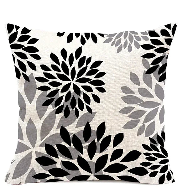Funda de almohada de lino con estampado geométrico en blanco y negro para sofá o sofá. Decoración para el hogar. Se puede personalizar para ti. Tamaños disponibles: 40x40, 45x45, 50x50 y 60x60.