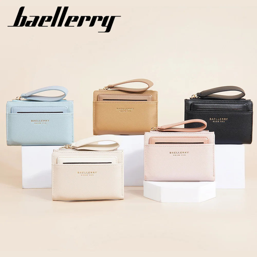 Nueva cartera para mujer con cremallera corta, elegante y de alta gama, con múltiples ranuras para tarjetas, tarjetero japonés y coreano para mujer.
