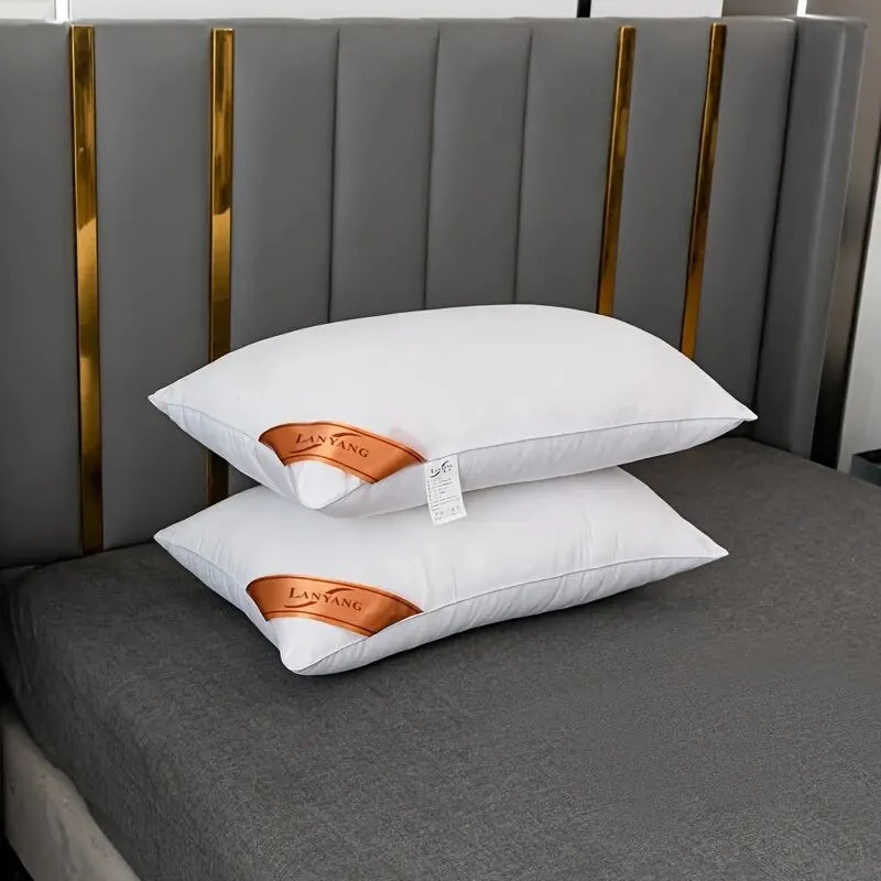 1 almohada blanca de rebote, color liso, suave y cómoda para dormitorio, cama, hotel de 5 estrellas, hogar, individual, para adulto.