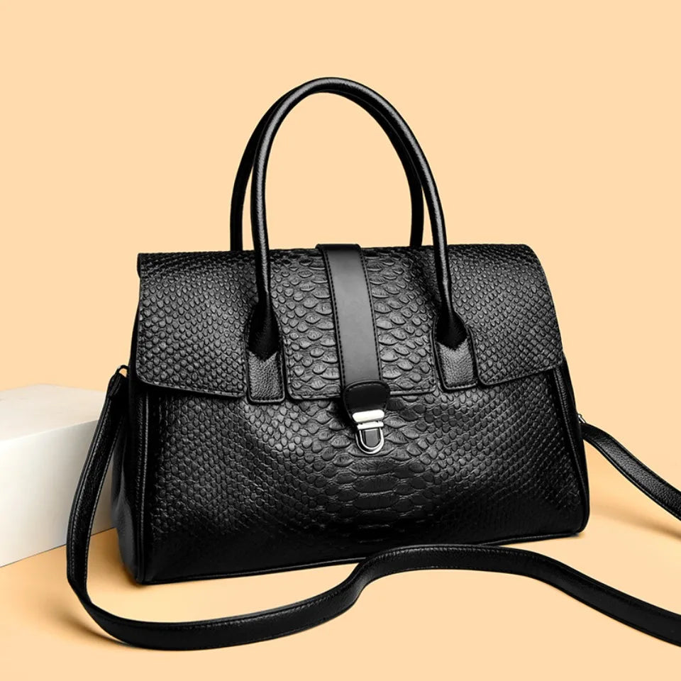 Bolso grande de alta calidad con estampado de serpiente, bolsos de piel, bolso de hombro para mujer, bolso de compras para mujer, bolso de mano informal de moda, bolso de mano Sac