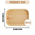 10/20 unidades de platos rectangulares desechables de madera, bandeja de papel, vajilla para postres, pan y ensaladas, accesorios de mesa para cenas y fiestas.