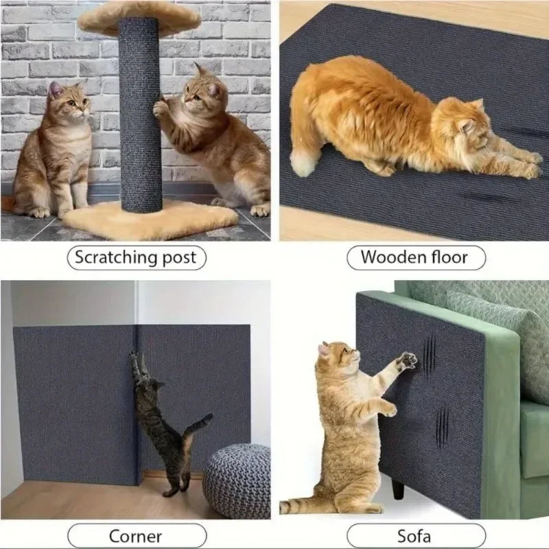 Protector de sofá rascador para gatos de 40x300cm, alfombrilla rascadora para gatos, protector de tablero recortable autoadhesivo, alfombra para rascador de gatos DIY