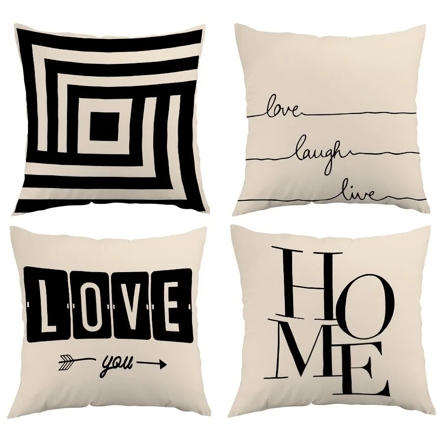 Funda de almohada con estampado abstracto de elementos naturales para dormitorio, sala de estar, sofá, decoración del hogar. Funda de cojín de poliéster con cremallera.