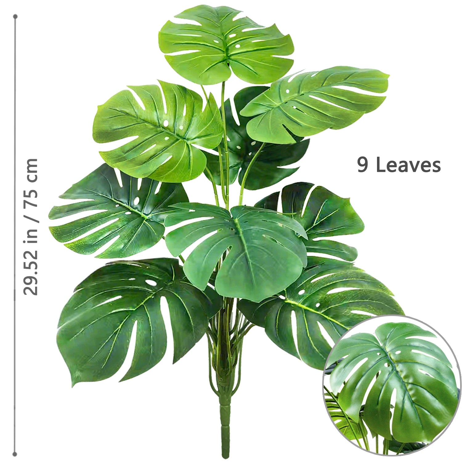 Planta Monstera artificial de 52-104 cm (40,94 pulgadas), palmera falsa de plástico con hojas verdes, ideal para la decoración del hogar, jardín, habitación u oficina.