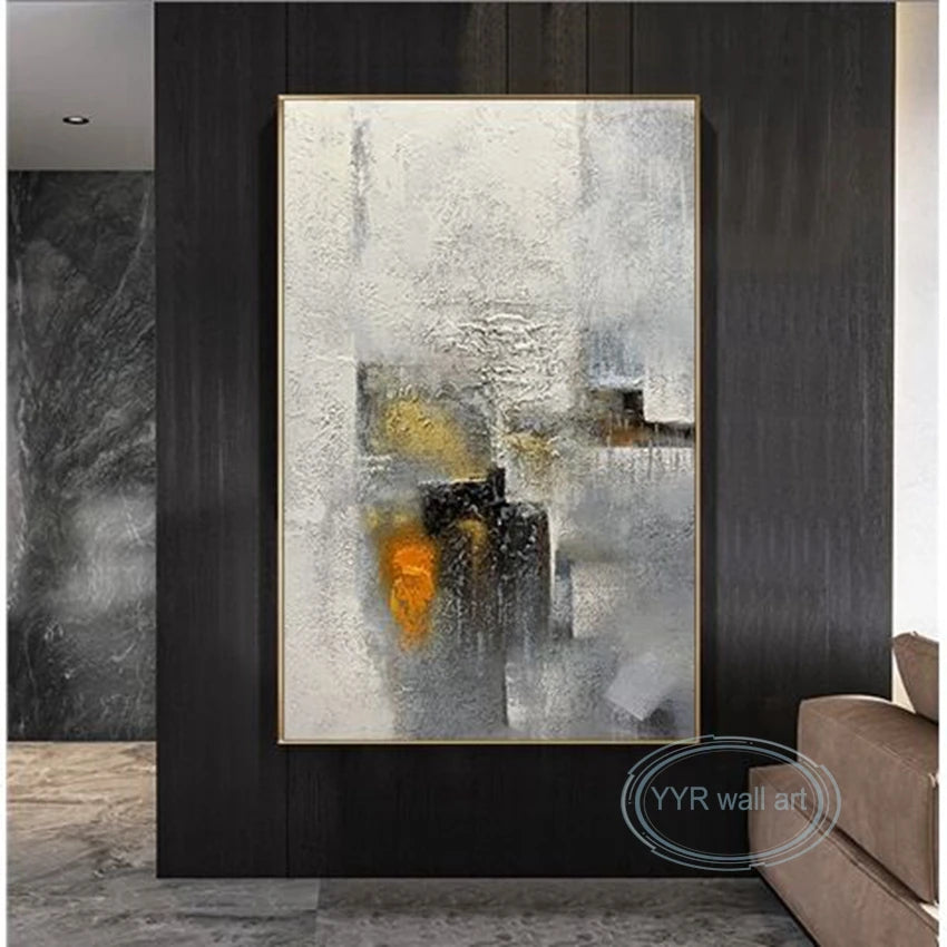 Pintura al óleo abstracta nórdica, lienzo hecho a mano, mural decorativo acrílico sin marco, imagen colgante para sala de estar, dormitorio, pasillo, porche.