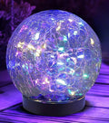 Globos solares de cristal agrietado - Luces esféricas impermeables para exteriores, ideales para la decoración de patios y jardines.