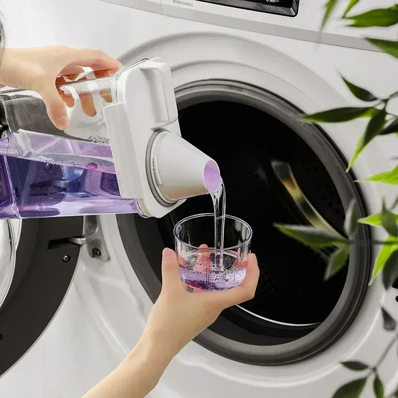 Dispensador hermético de detergente en polvo de 1100/1800/2300 ml. Caja de almacenamiento transparente para detergente líquido en polvo con tapa.