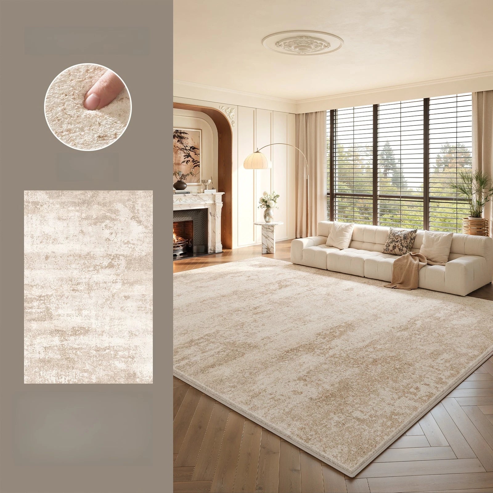 Alfombra de gran tamaño para sala de estar, alfombra gruesa y mullida de estilo moderno para dormitorio, alfombra suave y esponjosa para estudio, alfombra lavable para el hogar.