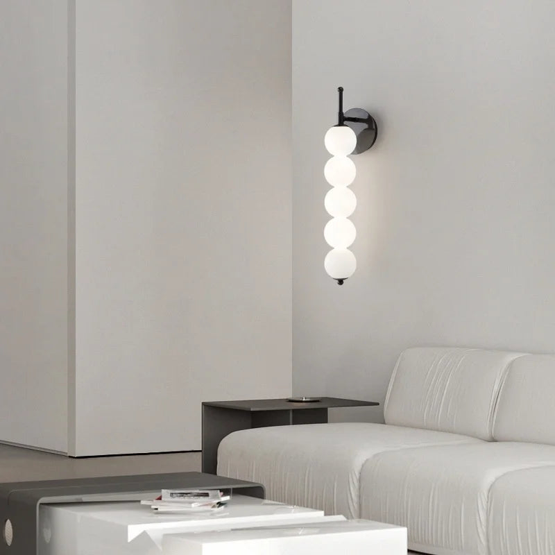 Lámpara de pared minimalista de cristal estilo nórdico moderno para cabecero de cama, ideal para dormitorio, pasillo o sala de estar.