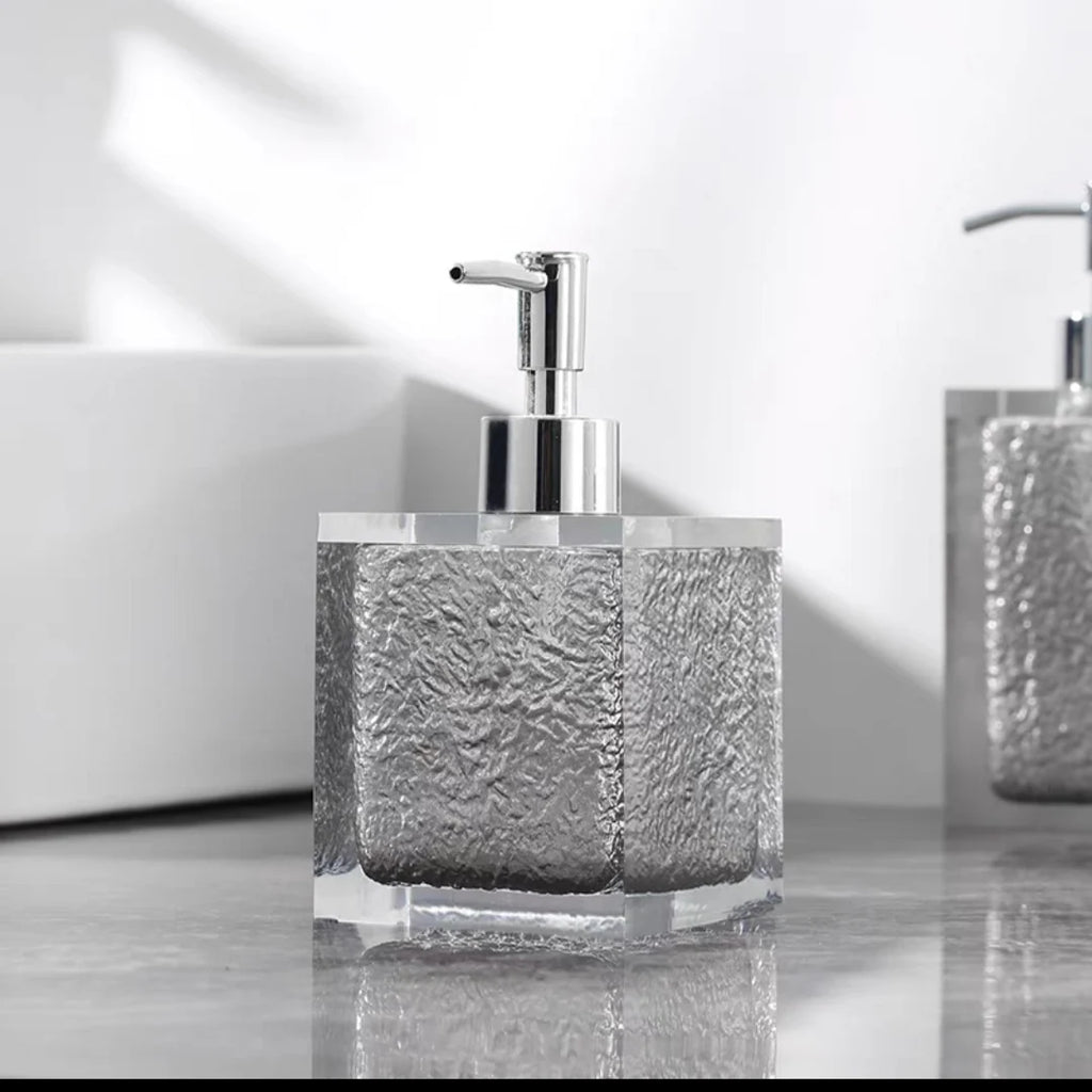 Dispensador de desinfectante de manos de resina, dispensador de baño, jabón líquido y champú recargable, soporte para gel de ducha y loción, botella de jabón portátil