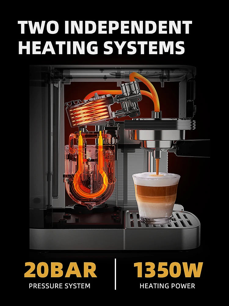 Cafetera Cafelffe Cafetería automática Cappuccino Latte Espresso Máquina totalmente automática Espumador de leche Acero inoxidable 3 en 1