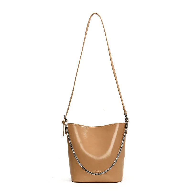 Nuevos bolsos tipo cubo de gran capacidad para mujer con correa ancha para el hombro, bolso de hombro individual con cordón, bolso de mano cruzado