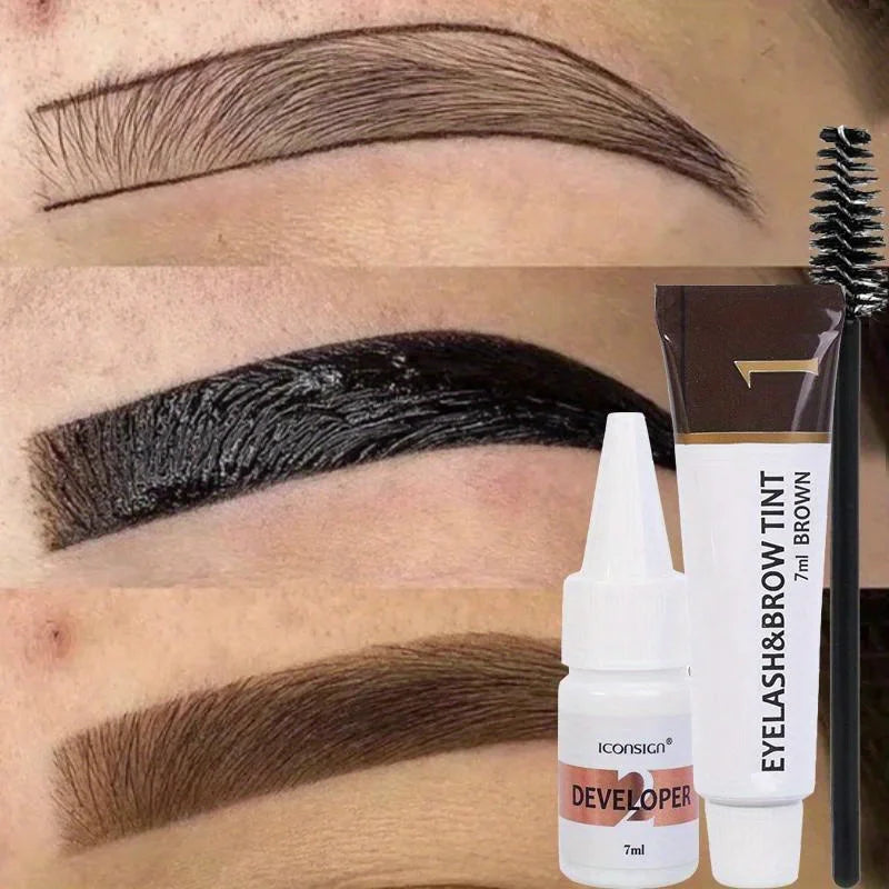 Kit 2 en 1 para teñir pestañas y cejas, herramienta de maquillaje profesional para colorear cejas y pestañas, ideal para uso diario.