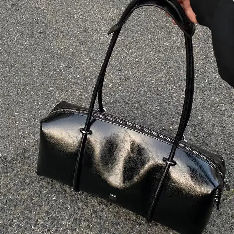 Bolso retro para mujer Miyagawa, bolso Boston Pillow de gran capacidad, bolso de moto Spicy Girl, bolso de viaje de un solo hombro de alta calidad.