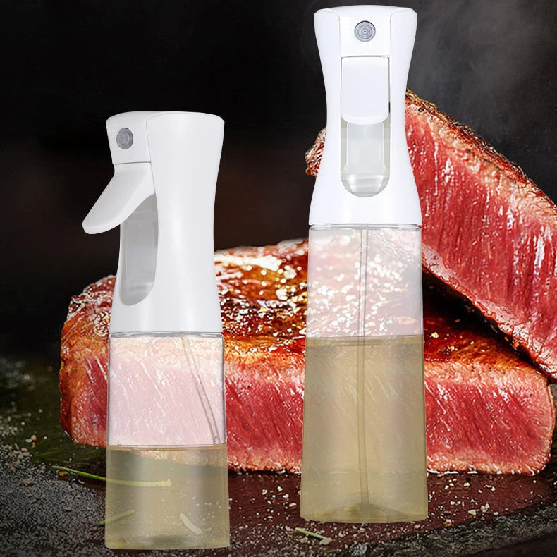 Botella pulverizadora de aceite de 200/300/500 ml para barbacoa, cocina, aceite de oliva, pulverizador de aceite de plástico para hornear, botella vacía, botella de vinagre o pincel de aceite