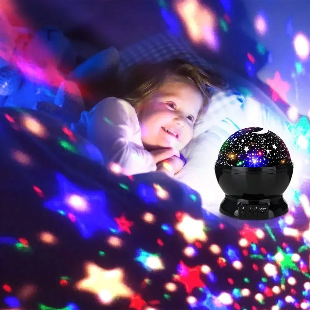 LED Starry Night Light Auto Rotating Pattern 500mAH Lithium Battery Starry Night Projection Light for Bedroom Decoration