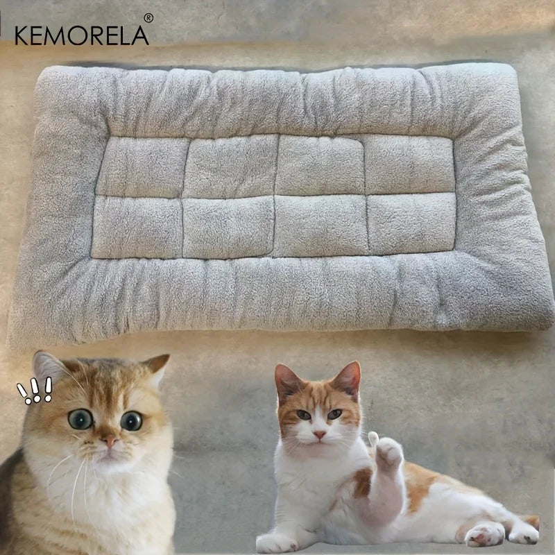 Cama grande de felpa para perros, sofá cama de poliéster supersuave y grueso para mascotas, colchoneta para jaula de perros, cama para perros pequeños, medianos y grandes.