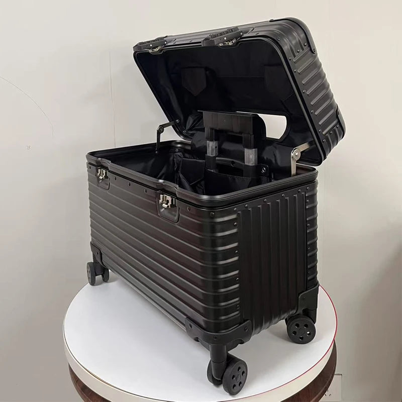 Maleta de cabina de 18/20/22 pulgadas, de aleación de aluminio y magnesio, moderna, con aprobación para transporte aéreo.