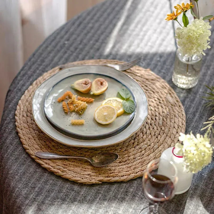 Salvamanteles de ratán tejidos a mano, manteles individuales redondos aislantes del calor, manteles individuales tejidos naturales para comedor, decoración del hogar y bodas al por mayor
