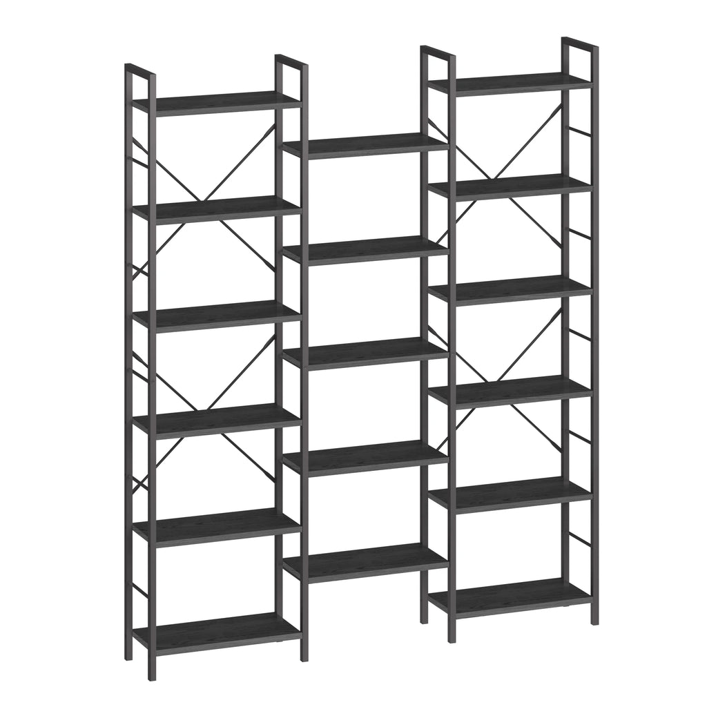 Librería, estantería de pie con 17 estantes, espaciado ajustable, estantería para libros con estructura metálica, para sala de estar o dormitorio.