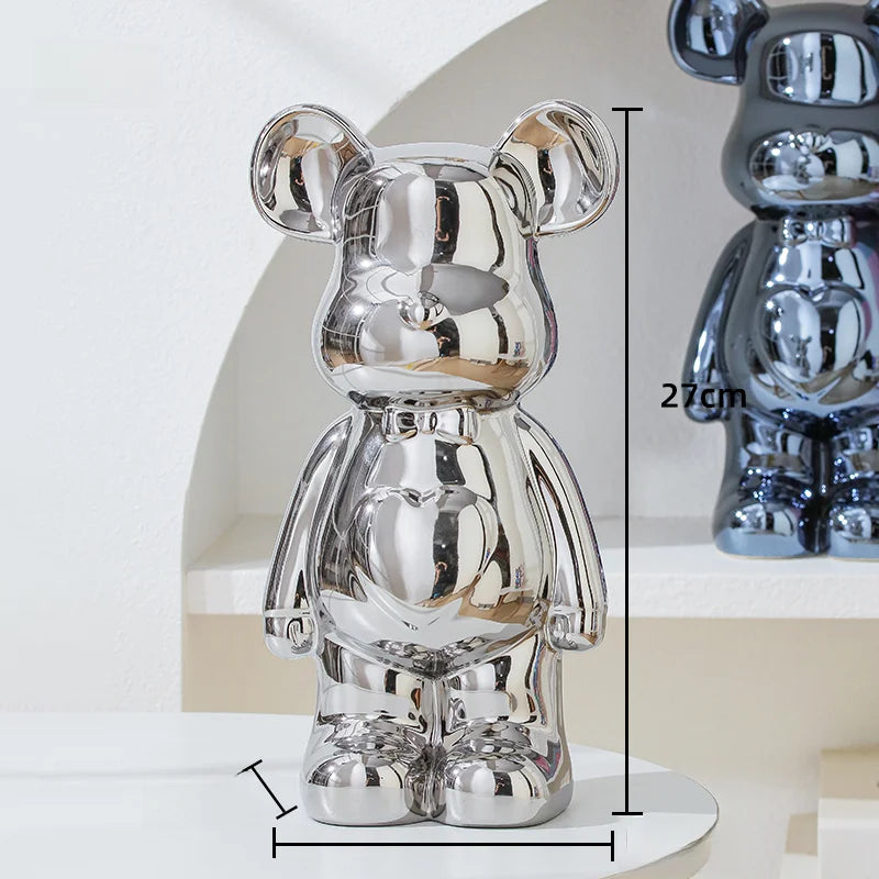 17/27/cm Oso estético Ladrillo Estatua de cerámica Oso de peluche decoración figura de acción Esculturas Adorno para habitación Decoración del hogar Manualidades
