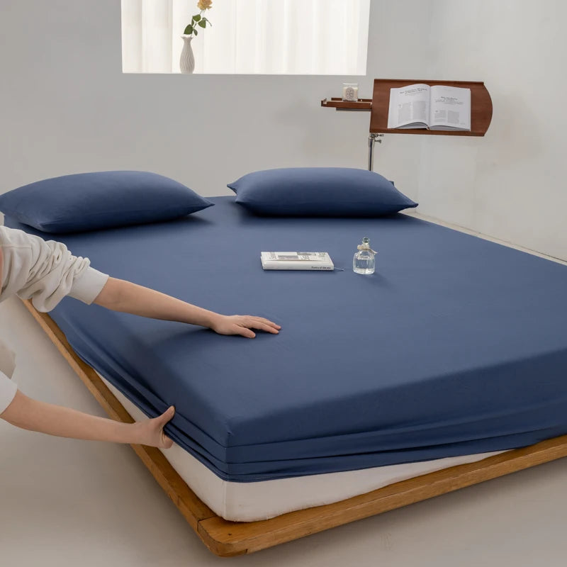 Sábana bajera ajustable 100% algodón con banda elástica antideslizante para colchón de 140/160/180/200 cm, apta para camas individuales, dobles, queen y king.