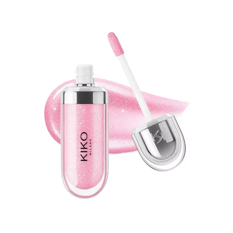 KIKO 3D Liquid Lip Glaze Brillo labial transparente Lápiz labial con efecto espejo Labios nutritivos, brillantes y voluminosos que no se desvanecen Maquillaje con pasta de frijoles y té con leche