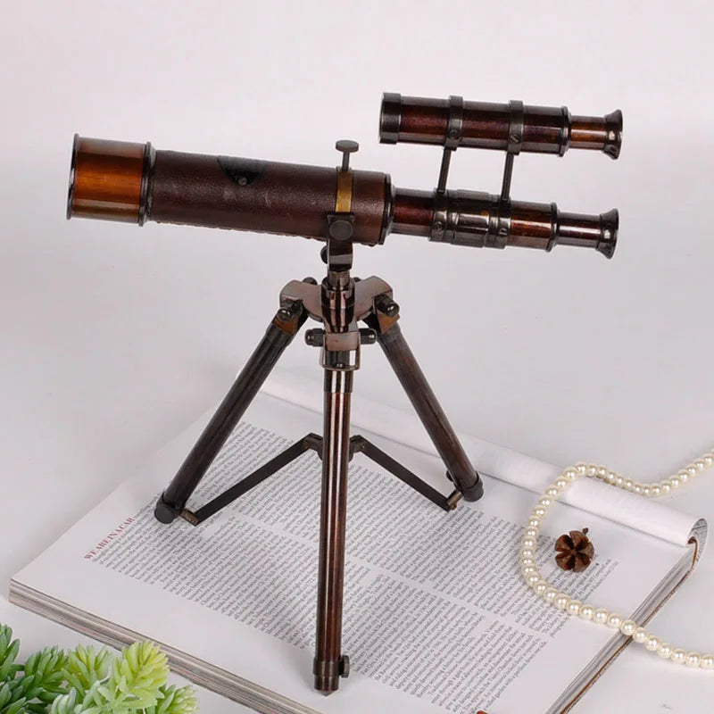 Telescopio de cobre puro, decoración de estilo europeo, americano y francés, decoración clásica suave para villas, oficinas y salas de exposición.