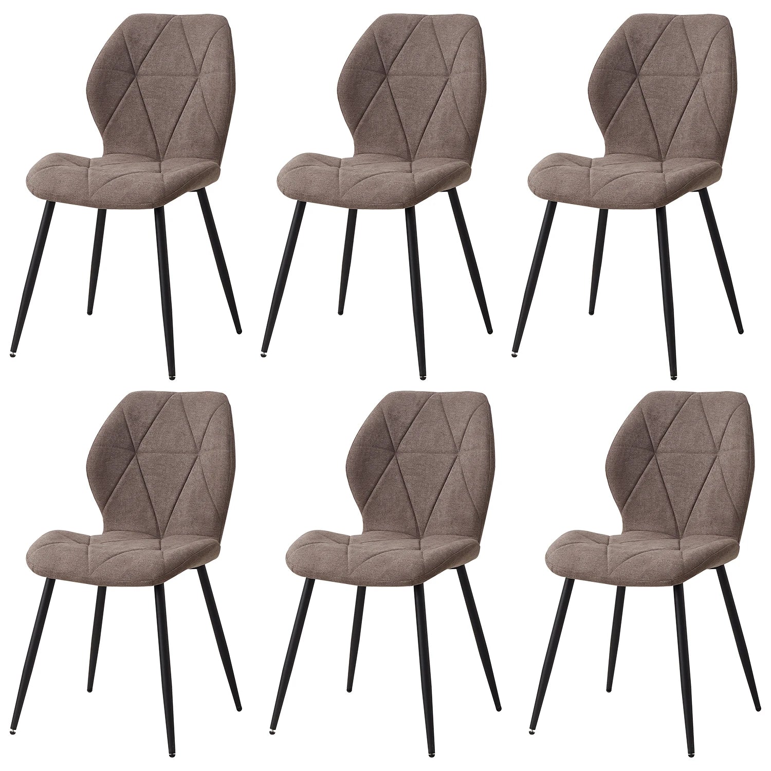 Juego de 2/4/6 sillas de comedor EGOONM, tapizadas en tela de lino acolchada, con patas de metal, ideales para balcón, restaurante o comedor.