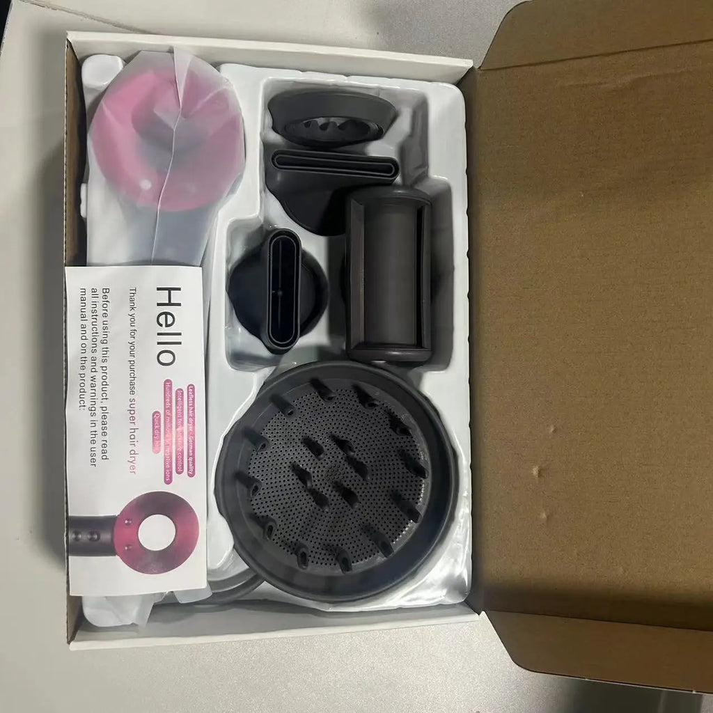 Secador de pelo iónico 5 en 1 con difusor. Aparatos profesionales para el cuidado del cabello. Secador de pelo sin aspas para peluquería femenina. Súper secador de pelo.