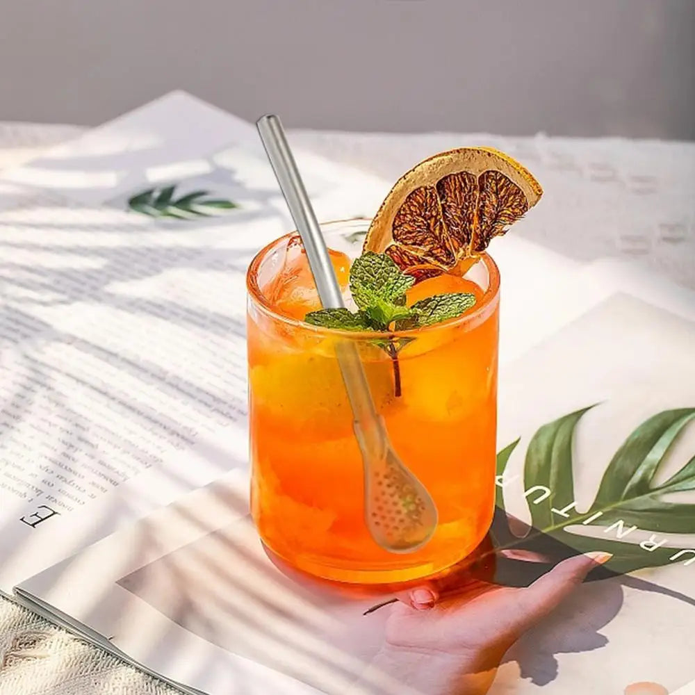 Pajitas de acero inoxidable para beber té, cuchara, filtro de yerba mate, bombilla reutilizable, pajita de calabaza para cócteles, cuchara, herramienta para bar de té