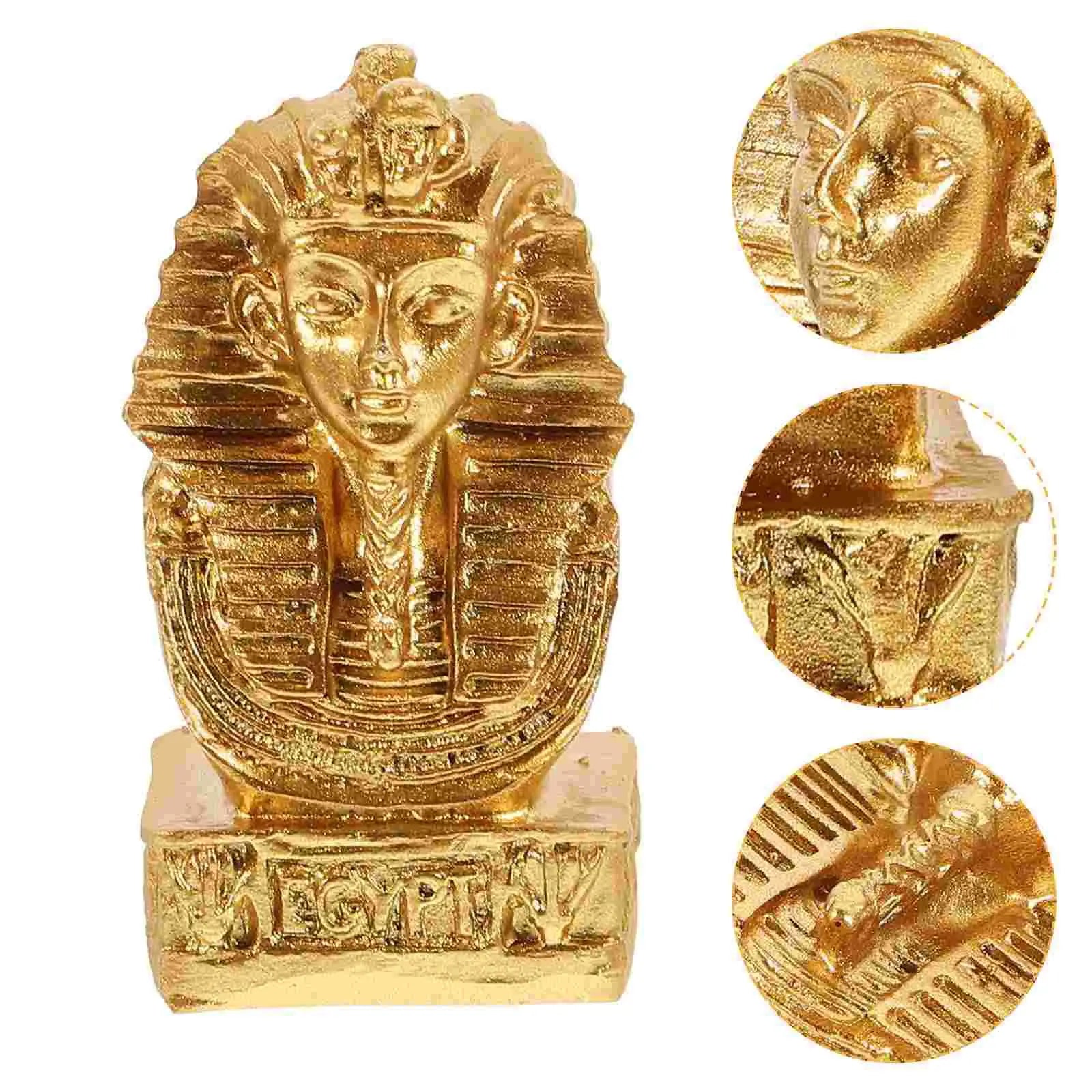 1 pieza Estatua de momia de resina Figura de faraón egipcio Tema antiguo Decoración del hogar Nombre de escritorio Adorno de oficina Estilo vintage Arte