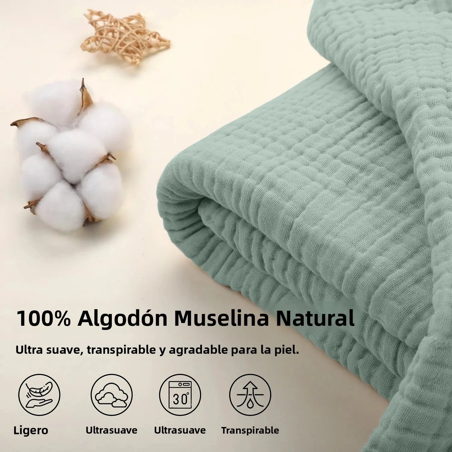 Manta Battilo 100% algodón muselina para sofá, 6 capas, transpirable, ligera, estilo bohemio, ideal para sofá cama, mantas grandes de verano.