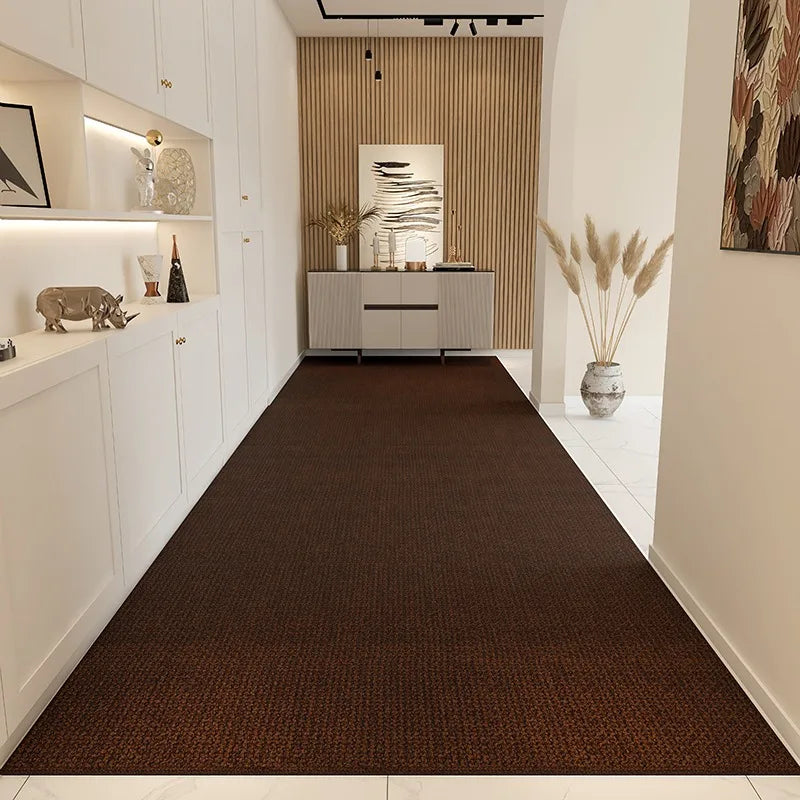 Alfombra para pasillo, a prueba de polvo y resistente al desgaste, alfombra de entrada, alfombra grande y larga de color liso para decoración del hogar.