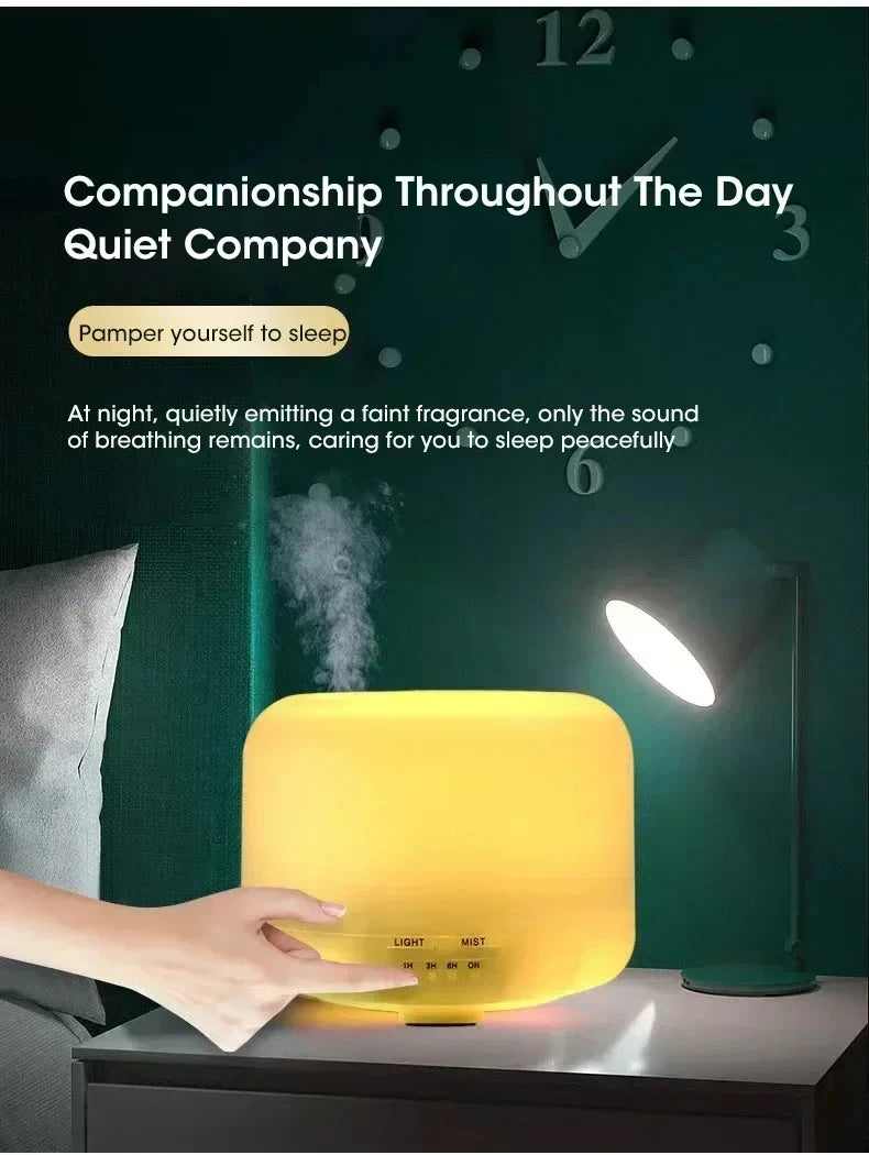 Mini humidificador USB de 500 ml con diseño de madera, difusor de aromas, humidificador de aire con luces nocturnas de colores, difusor de aceites esenciales.