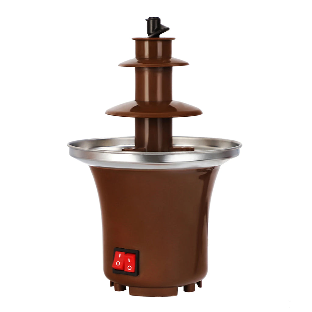 Fuente de chocolate doméstica de tres niveles, fondue de chocolate fundido, máquina de lava de chocolate para derretir chocolate, torre de chocolate,