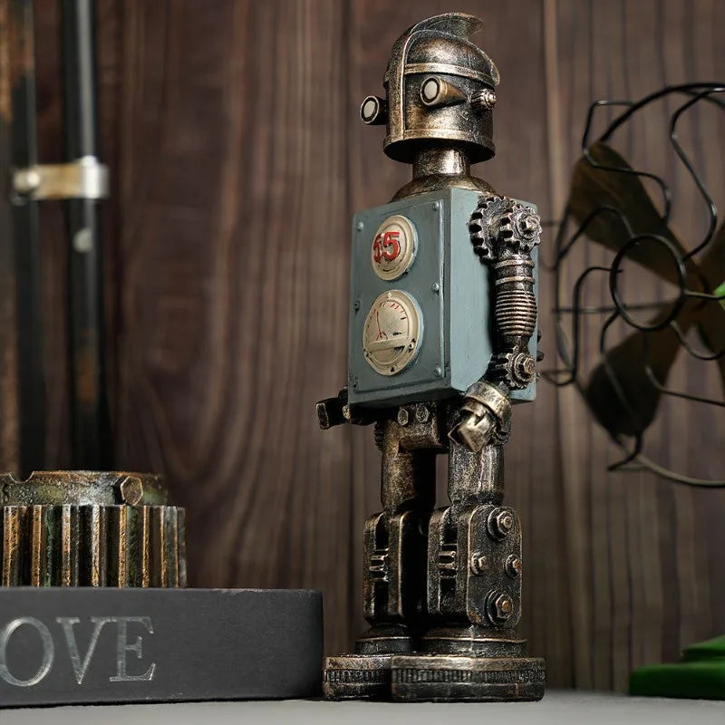 Adornos retro, adorno vintage de robot para interiores, accesorio creativo para la decoración del hogar, elegante y estético para bar.