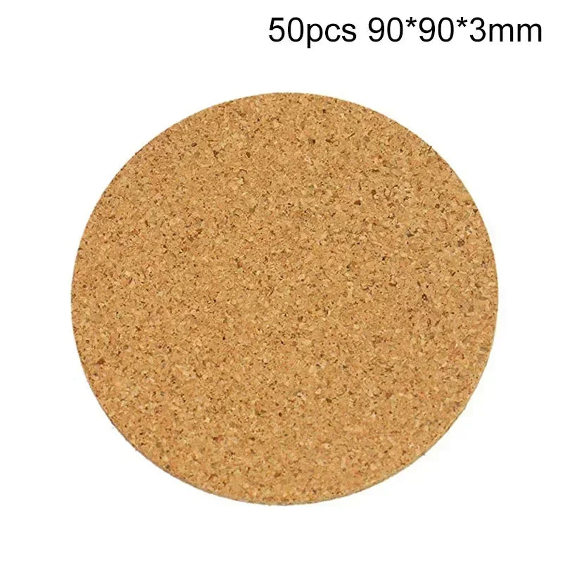 50/100 posavasos de corcho natural para tazas, manteles individuales para mesa, accesorios de cocina, posavasos redondos para tazas de café y té, decoración de escritorio