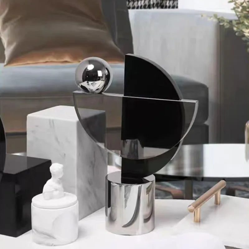 Adornos sencillos y transparentes para el recibidor, decoración creativa de mesa de comedor con forma geométrica, manualidades de lujo para el dormitorio y el hogar.