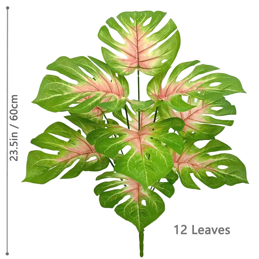 Planta Monstera artificial de 52-104 cm (40,94 pulgadas), palmera falsa de plástico con hojas verdes, ideal para la decoración del hogar, jardín, habitación u oficina.