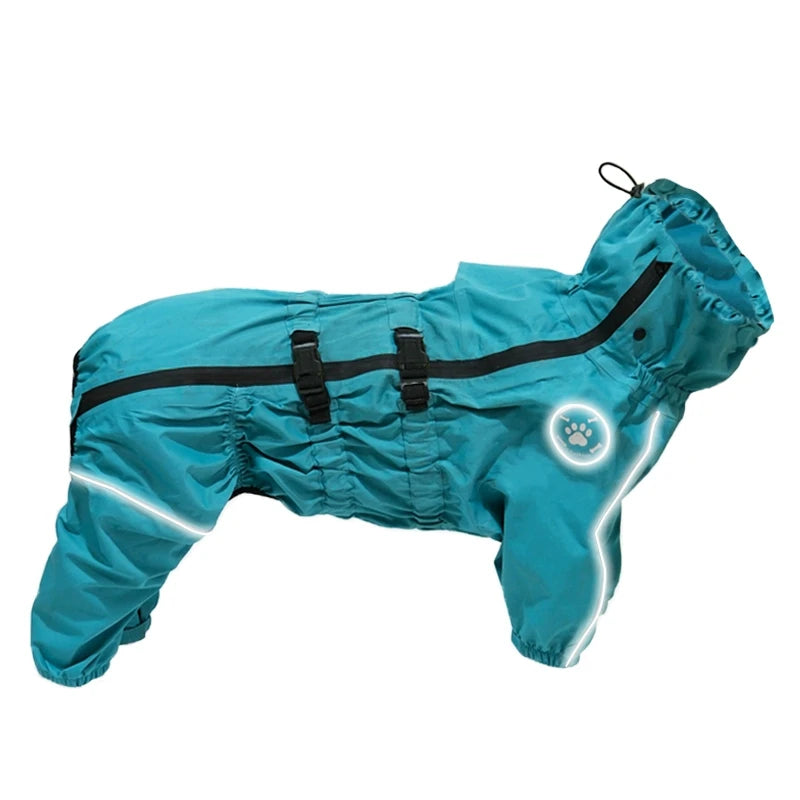 Chaqueta impermeable para perros, abrigo reflectante para la lluvia, monos y enterizos rojos para perros, impermeable de otoño e invierno para perros grandes.