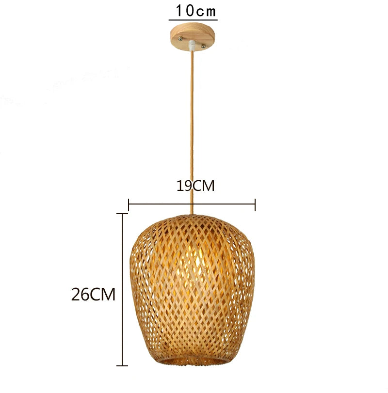 Lámparas colgantes tejidas a mano estilo chino de 18/19/30 cm, lámparas colgantes de bambú para restaurantes y decoración del hogar.