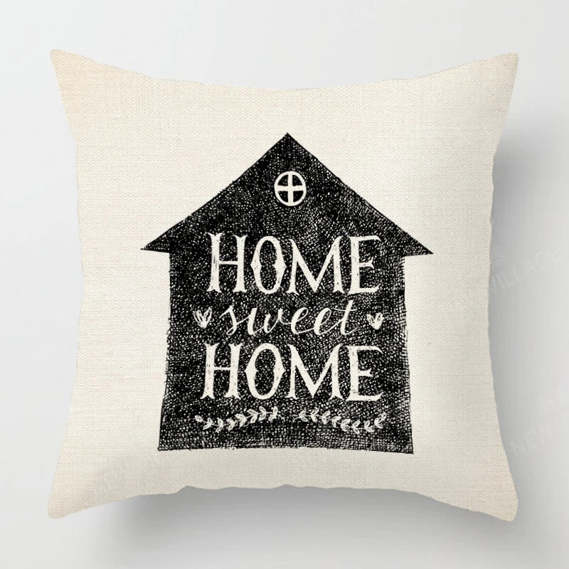 Funda de almohada de lino con estampado geométrico en blanco y negro para sofá o sofá. Decoración para el hogar. Se puede personalizar para ti. Tamaños disponibles: 40x40, 45x45, 50x50 y 60x60.