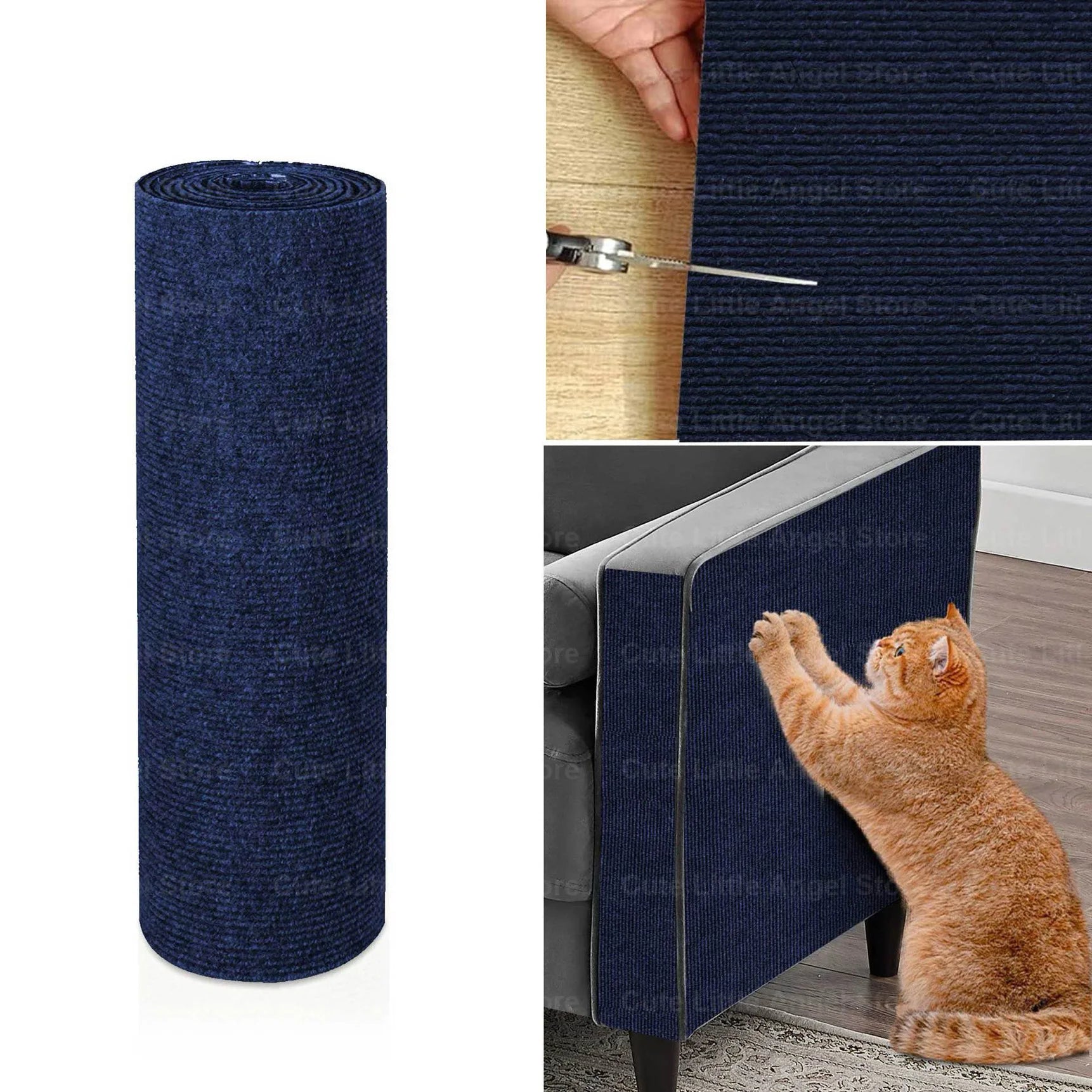 Protector de sofá rascador para gatos de 40x300cm, alfombrilla rascadora para gatos, protector de tablero recortable autoadhesivo, alfombra para rascador de gatos DIY